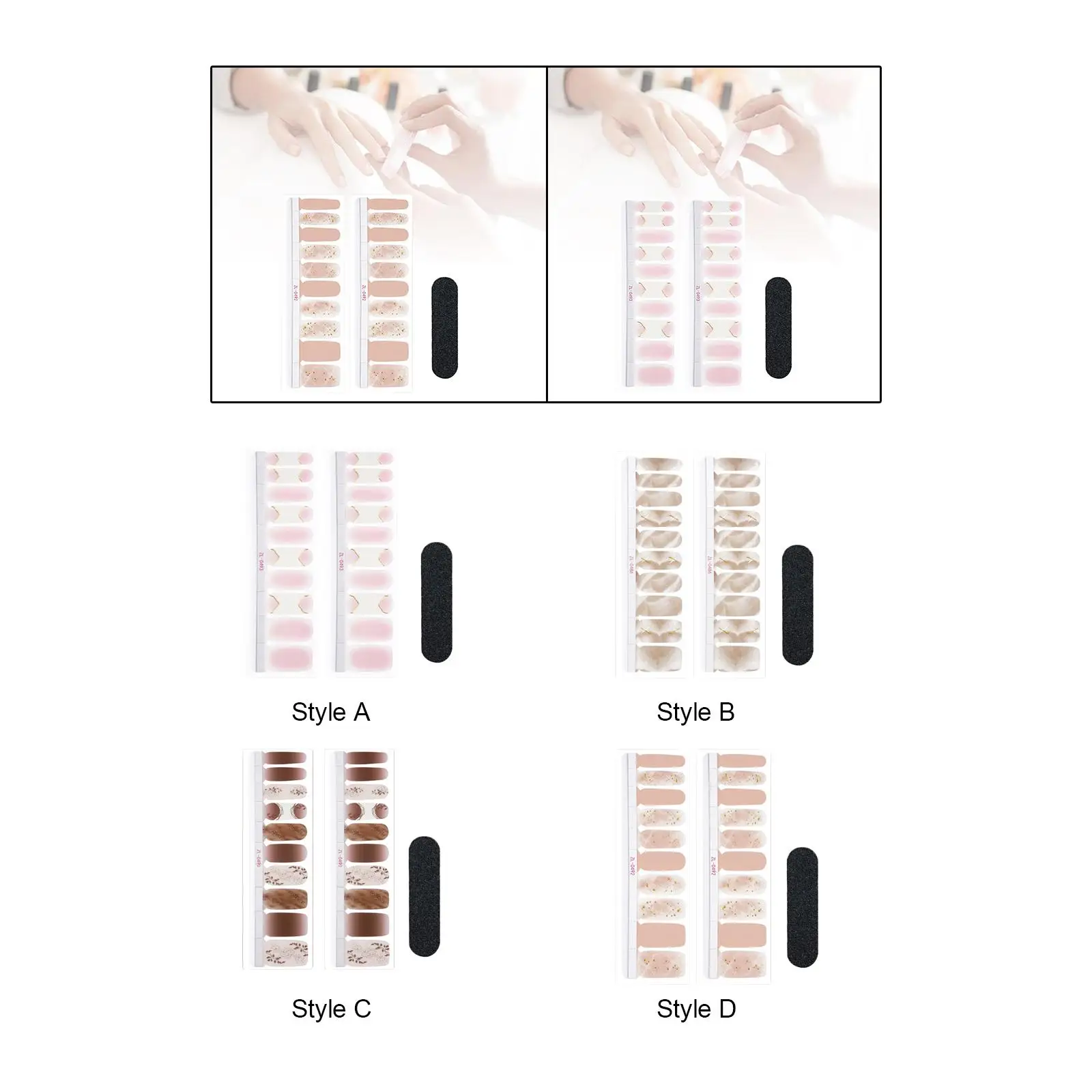 ملصقات جل طلاء الأظافر ، لف كامل ، غطاء كامل ، شارات ، شرائط ، صالون ، منزل ، نساء ، فتيات ، 20