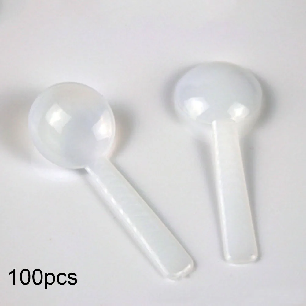 100pcs 1g White Plastic Food Grade PP Plastic  DIY Baking Supplies Measuring Spoon Gram Scoop Food Baking Medicine Powder