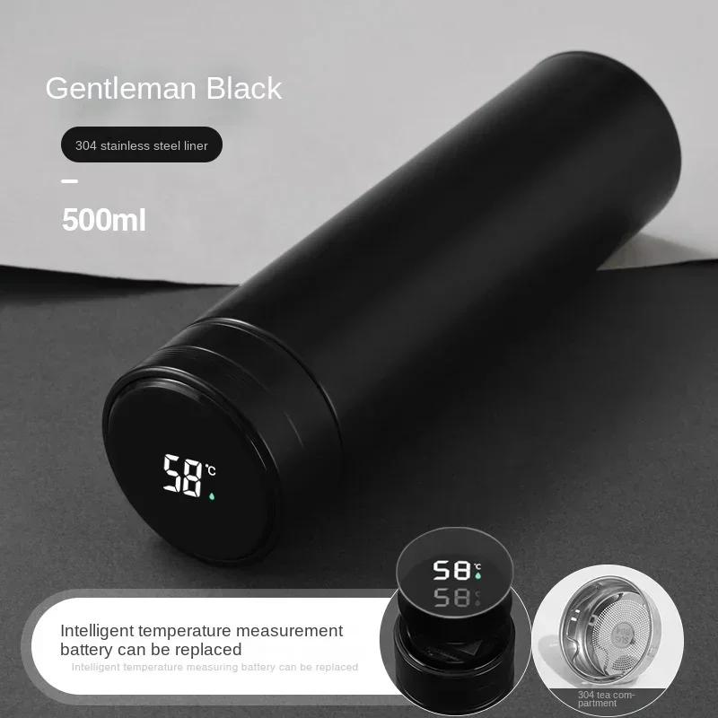 كوب ترمس من الفولاذ المقاوم للصدأ ، شاشة ذكية ، كوب ماء مفرغ الهواء للرجال والنساء ، الطلاب ، كوب مكتب عالي القيمة ، #6