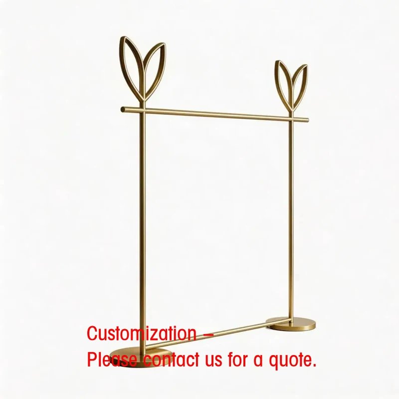 custom.New Design Golden Stainless Steel Display Rack Durable Display Rack Garment Shop