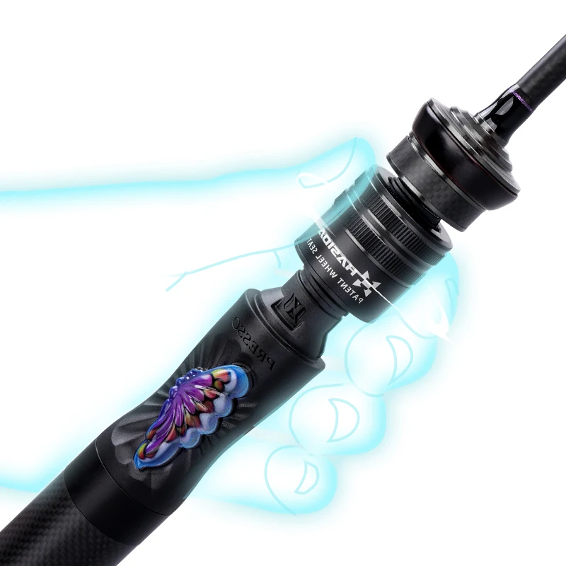 

HISTAR Butterfly 2-4 Sections Fuji SIC Guides Fiberglass/Hollow/Solid Tip Choices UL Portable 3D Curved Handle BFS Fishing Rod