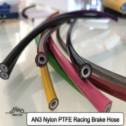 AN3 Hose Stainless Steel Braided Motorcycle Hydraulic Brake Hose Line Nylon / PTFE Clutch Oil Line Dirt Bike Modification Pipe