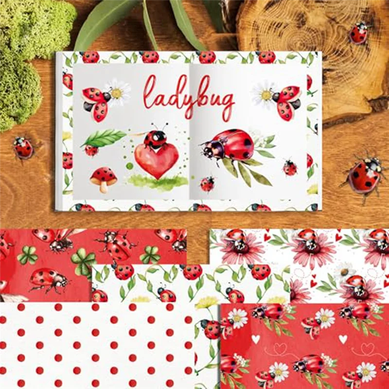 TTKK-24 ورقة على الوجهين قصاصات ورقية 12 ''X 12'' الانحناء نمط ديكور Decoupage البطاقات الخنفساء