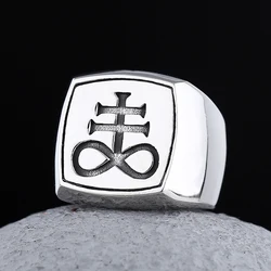 Wholesale Price 316L Stainless Steel New Man Ring Pentagram Baphomet Goat Sulfur Leviathan Cross Satan Devil Symbol Ring Jewelry