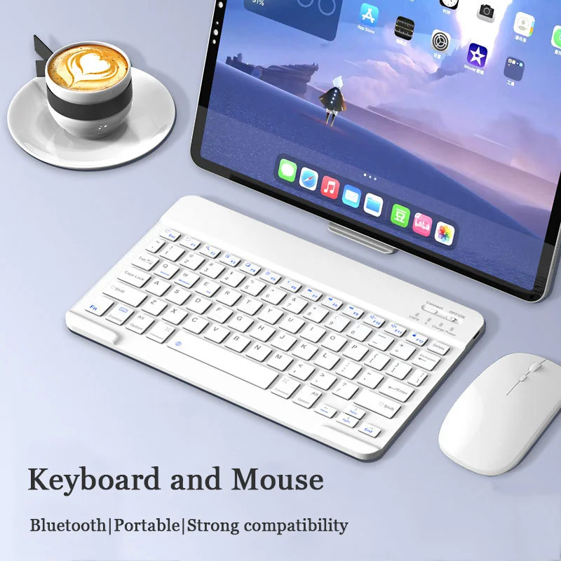 

Rechargeable Wireless Bluetooth Keyboard Set For iPad Silent Mini Keyboard And Mouse Combo For Laptop Windows Android Apple Mac