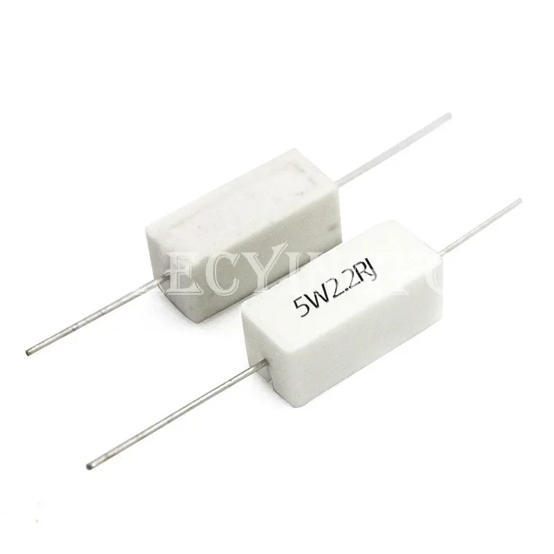 10PCS 5W 5% Cement Resistor Power Resistance 0.1R-100K 1R 2.7R 10R 43R 470R 0.15 0.25 0.47 0.68 1 3 10 12 22 27 47 100 500 ohm