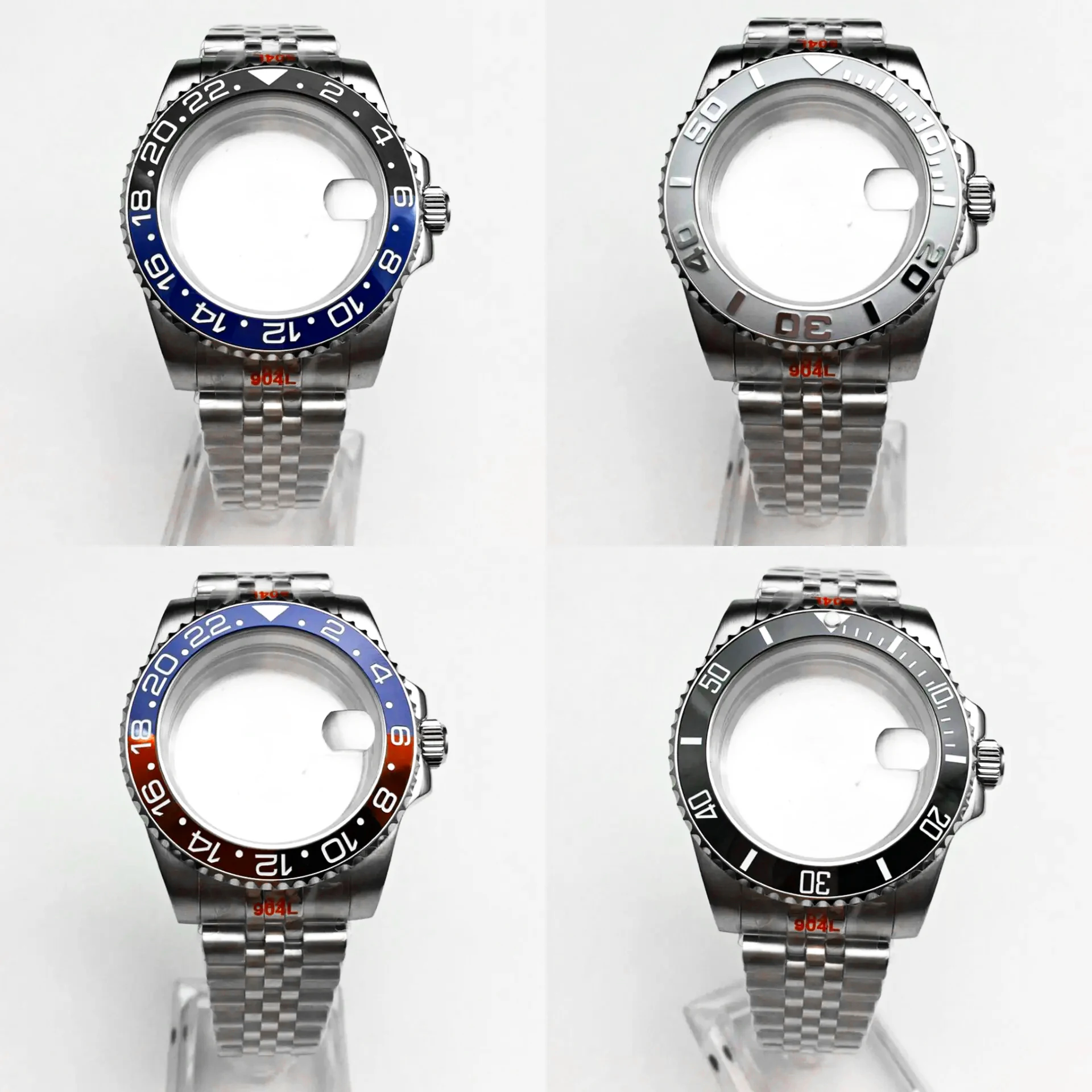 Полный набор корпуса часов 40 мм + ремешок из нержавеющей стали Корпус NH35 подходит для механизмов Miyota 8205/821A/8215 Япония NH35/NH36