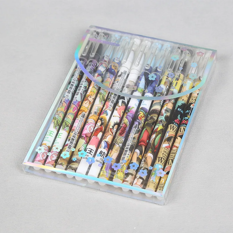 

One Piece Luffy Gel Pens Cartoon Writing Pen Stationery for School Office Supplies Drawing Ballpoint Pen 0.5mm Black Gifts