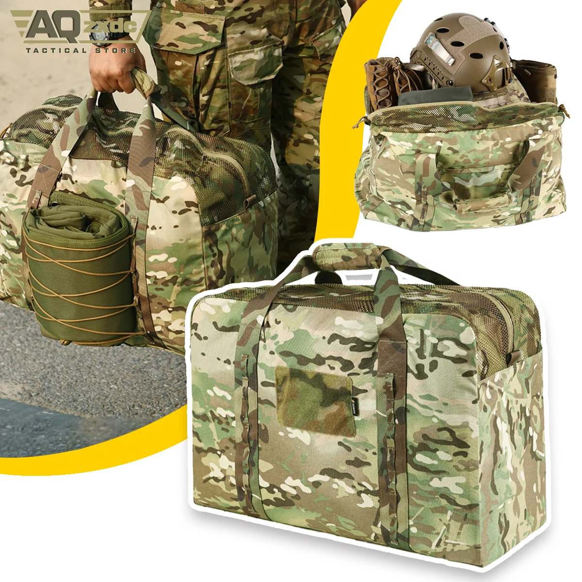 

Airsoft Gear Duffle Bag 52L Heavy Duty Extra Large Duffle Bag PTG Backpack Outdoor Camping Large Storage Bag Tactical Travel Bag