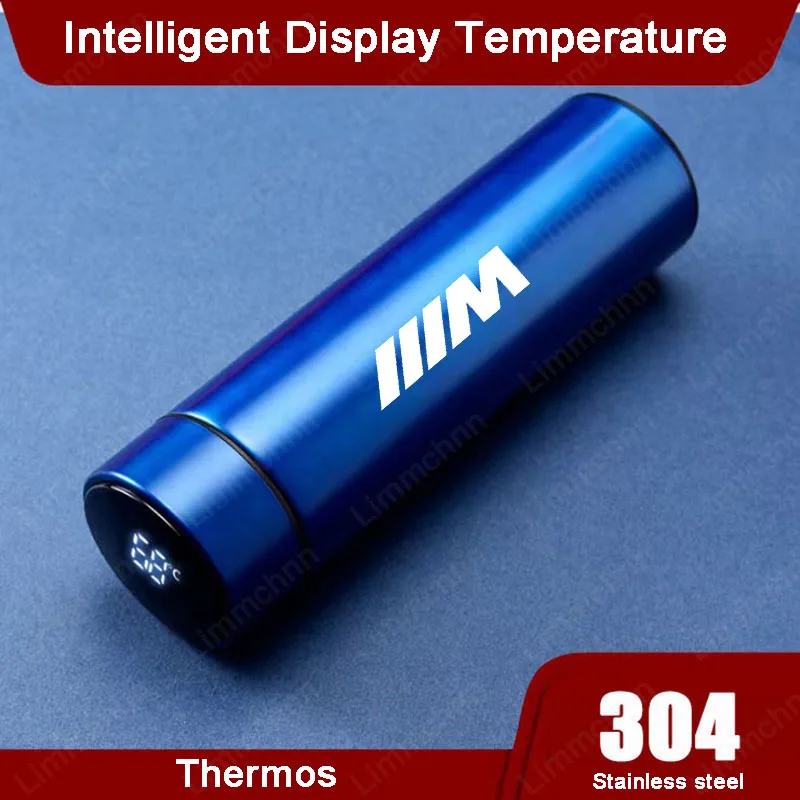 500ML Temperature Display Thermos Cup Car Logo Style Thermos Bottle For BMW X1 X3 X4 X5 X6 X2 X7 F10 F30 E46 E60 1 3 5 7 Series