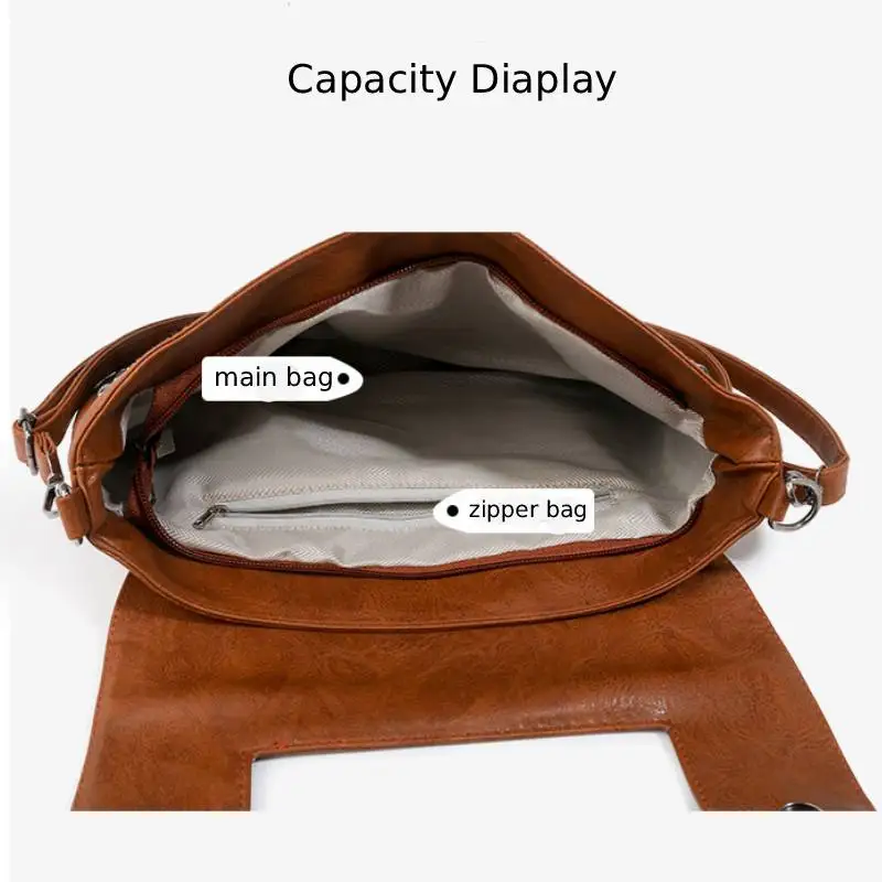 Nowa Modna Damska Torba na Ramię Retro Elegancka Torba Kopertówka z Nitami Luksusowa Torba Kurierska z PU na Dojazdy do Pracy, Zakupy, Randki, Torebka