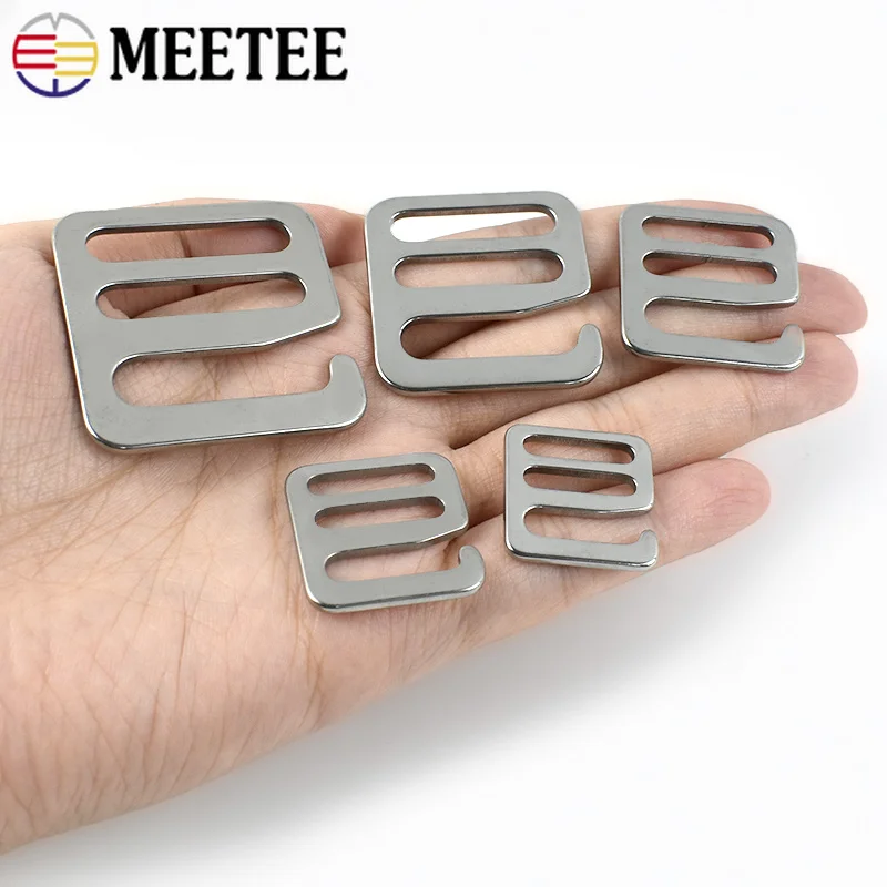 2/4/10Pcs Stainless Steel G Hook Buckles 16-31mm Tri-Glide Adjuster Clasp for Backpack Luggage Travel Webbing Strap Accessories