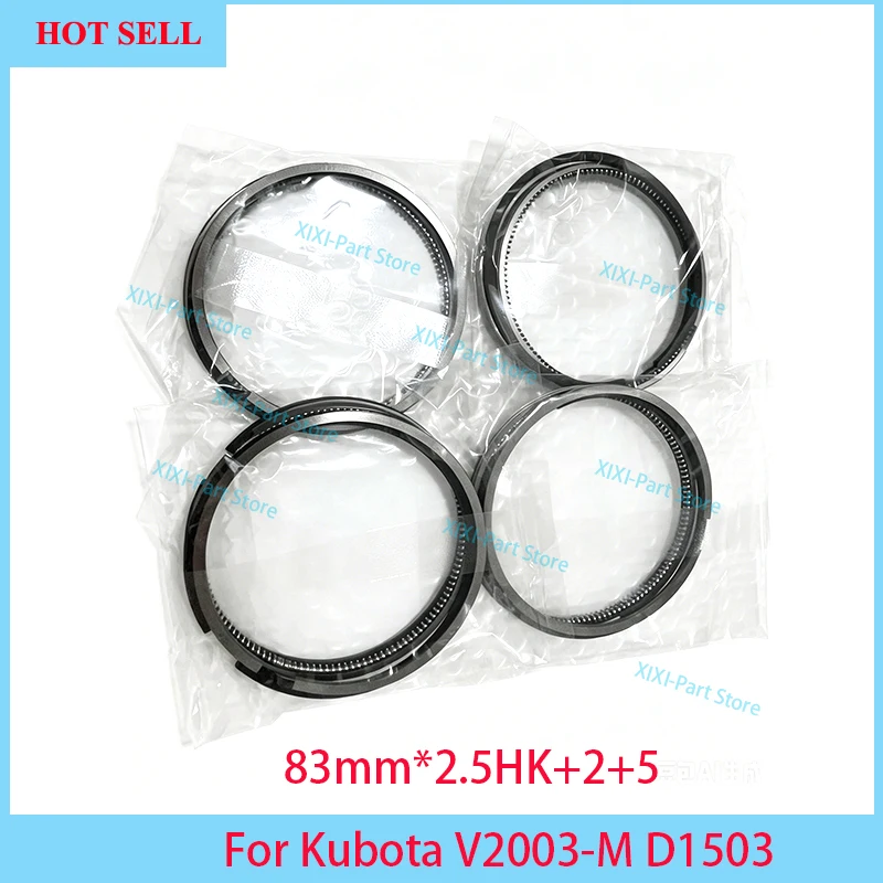 V1503 D1503 V2003-DI Piston Rings 83mm For Kubota Engine 83*2HK+2+4mm 1A024-21050 Overhaul Rebuild Kit Full Gasket