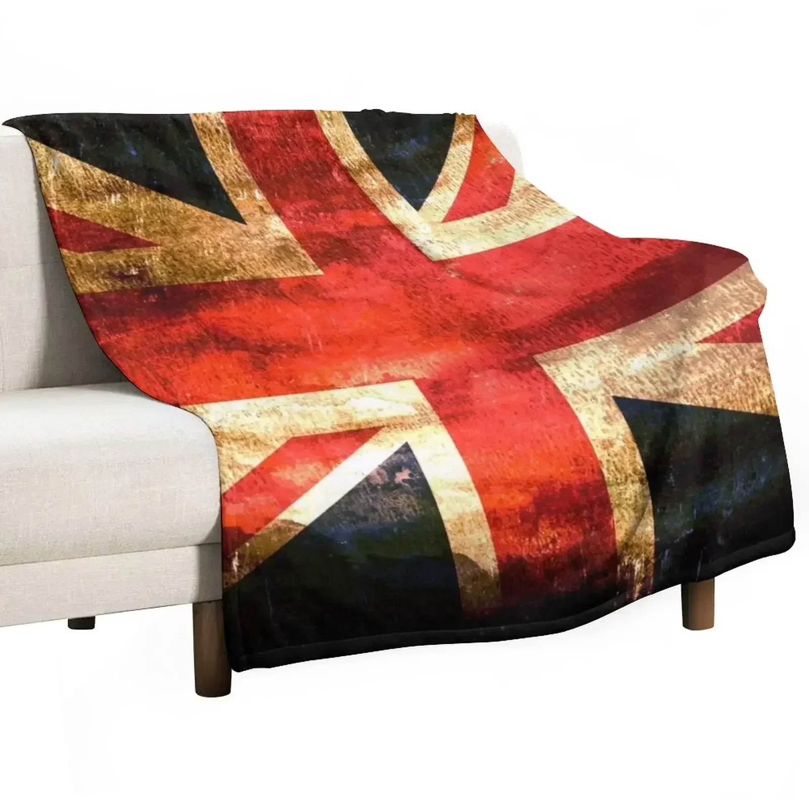 

British UK Flag Grunge Vintage Throw Blanket Weighted heavy to sleep Summer Beddings Blankets