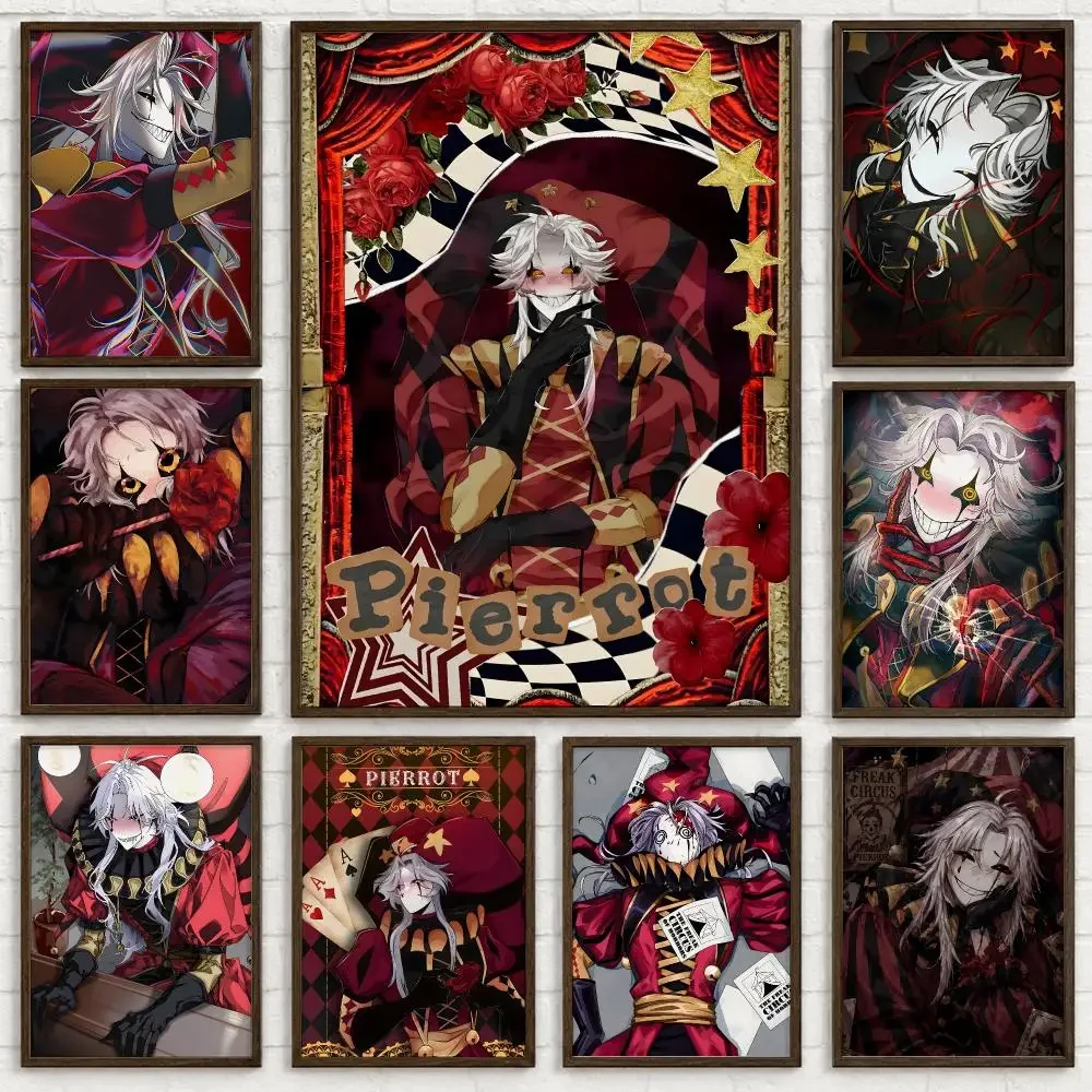Horror Game Character The Freak Circus Pierrot Poster Self-adhesive Waterproof Paper Sticker Art House Bar Room Wall Decor