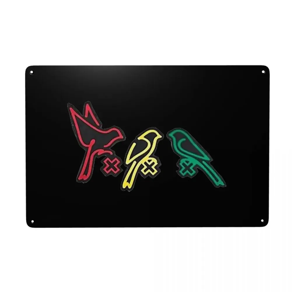 BobMarleyThreeBirdsSign Retro Ajax Bob Marley Metallschild – personalisierte drei kleine Vögel Blechschild, Männerhöhle/Bar Dekor Kunst