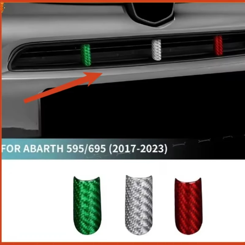 

For Fiat 500 Abarth Sport 595 695 Real Dry Carbon fiber decoration front grille body kit modification Accessories 2017-2023