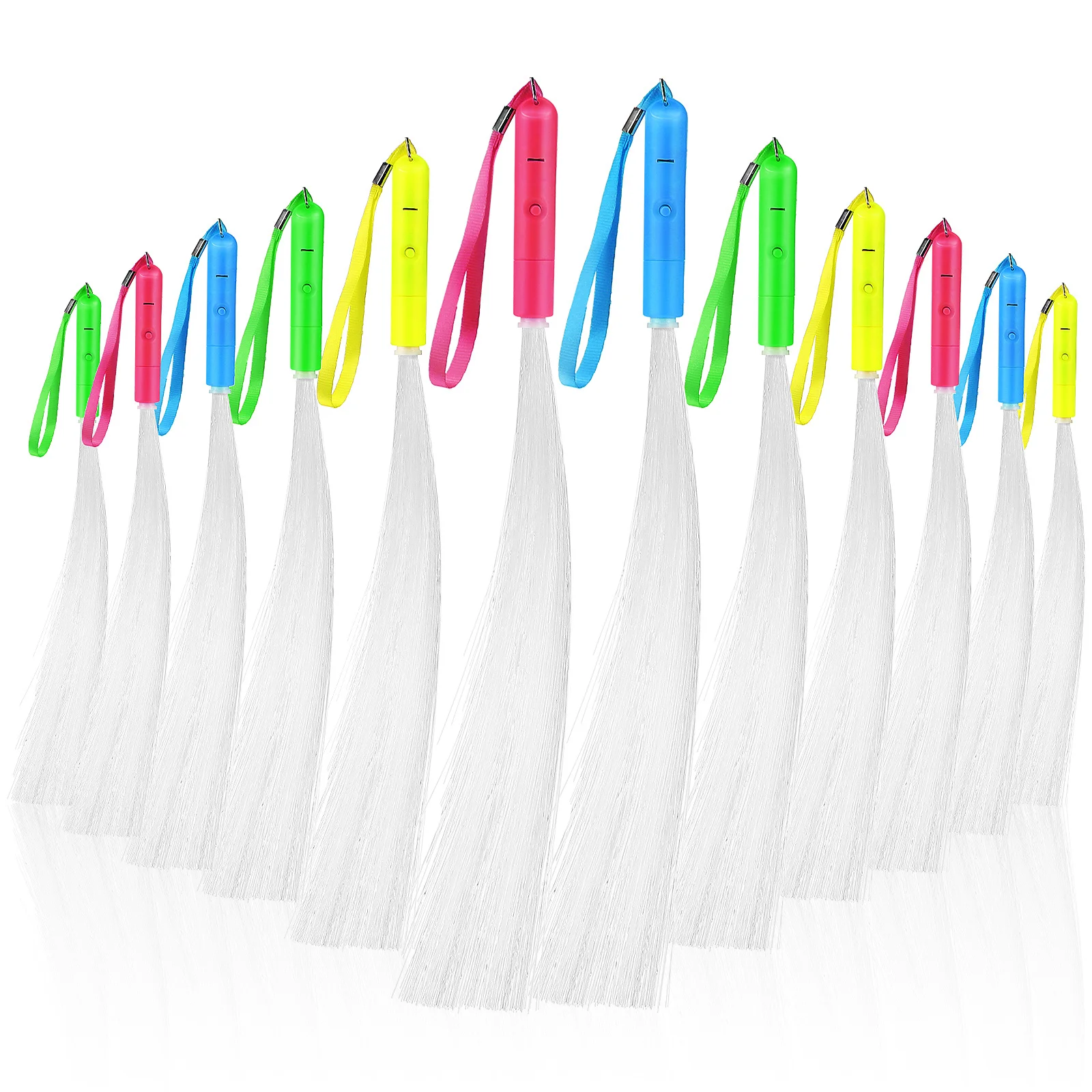 12pçs varinhas de fibra óptica, varas brilhantes, varinha de luz led para festa, concerto, festival, casamento, eventos, adereços de iluminação