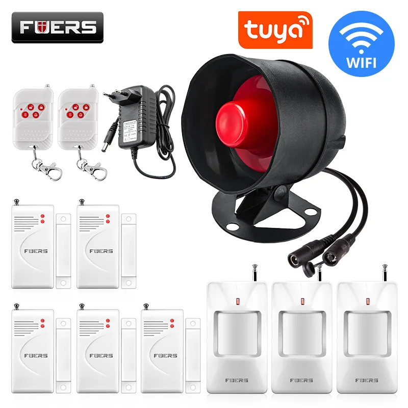 Fuers WIFI Tuya sistema de alarma inteligente sirena altavoz sonido fuerte sistema de alarma para el hogar Detector inalámbrico sistema de