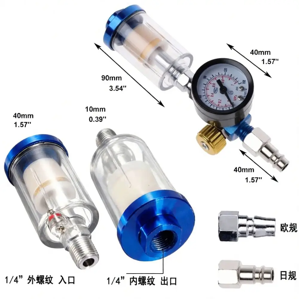 Air Pressure Regulator Filter For Spraying Applicator Oil Water Separator Pneumatic Moisture Trap Cleaning Device