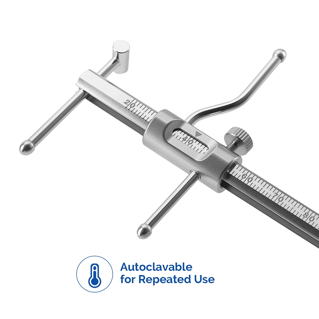 AZDENT Dentaler Kieferorthopädischer Messgriff, Schiebemessgerät 20-100mm, autoklavierbar, Edelstahl, Zahnimplantat-Werkzeug – Detail 3