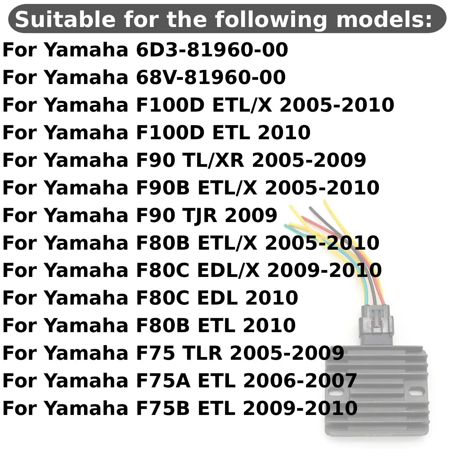 68V-81960 Voltage Regulator Rectifier Assy For Yamaha 50 60 70 75 90 115 HP 4-Stroke Outboard 68V-81960-00-00 6D3-81960-00-00