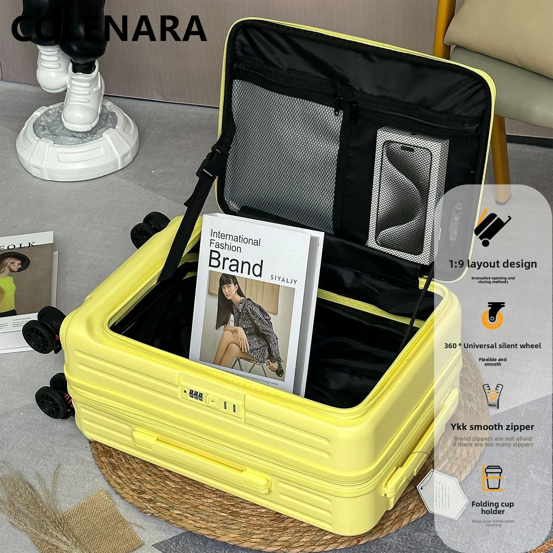 COLENARA Side Opening Luggage AB+PC Boarding Case 20