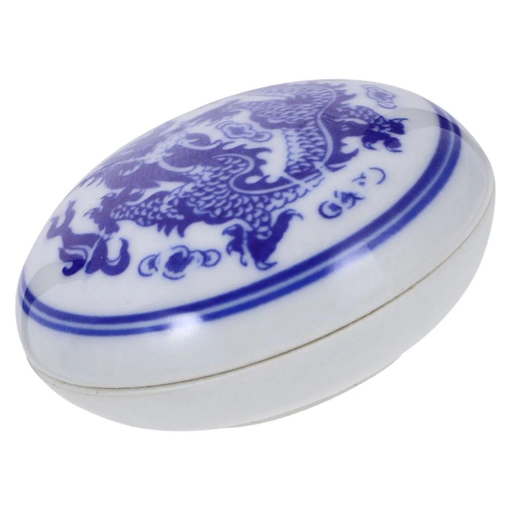 Chinese Painting Ink Pad Calligraphy Inkpad Decorative Ceramic Box Calligraphy Inkpad Portable Ink Pad Calligraphy Ink Pad Stamp