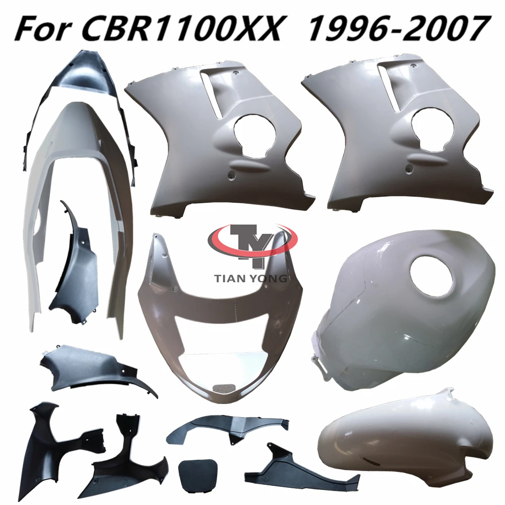 For CBR1100XX 1996-2007 CBR1100 CBR 1100 XX 96-07 Motorcycle Unpainted Bodywork Fairing Components ABS Injection Plastic parts