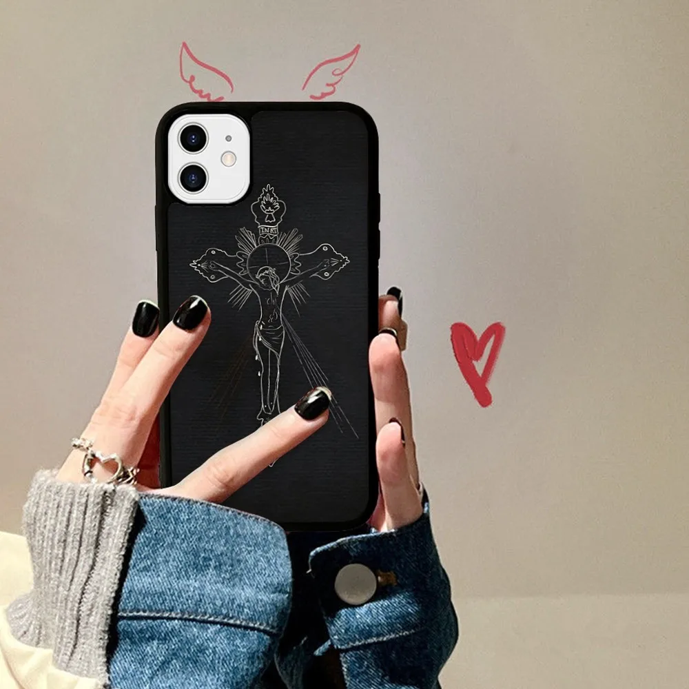 Cyber Sigil Cross Phone Case Silicone PC+TPU For For IPhone 11 12 13 14 15 16 Plus Pro Max Cover