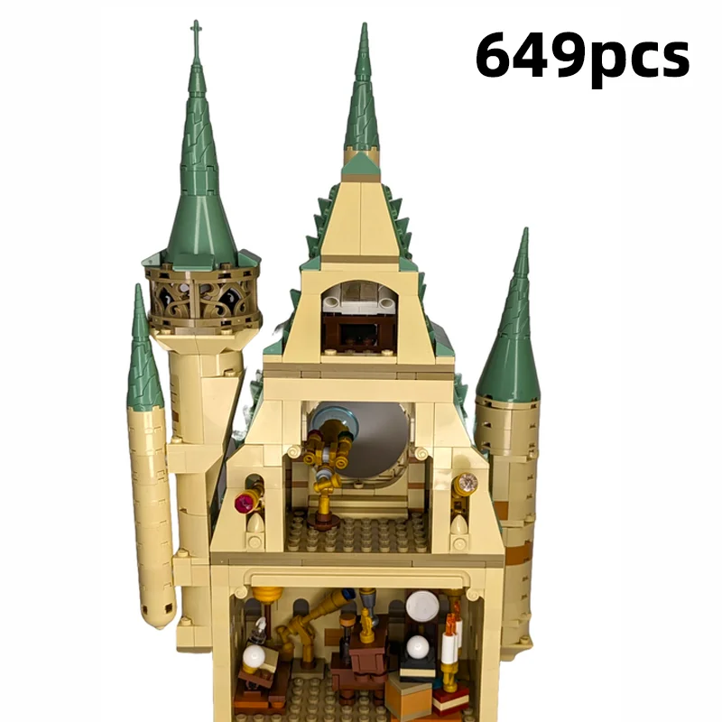 MOC Classic British Boarding School Expansion Building Blocks Castle Gothic Grand Staircase Stadium Diorama Adult Desk Decor view 4