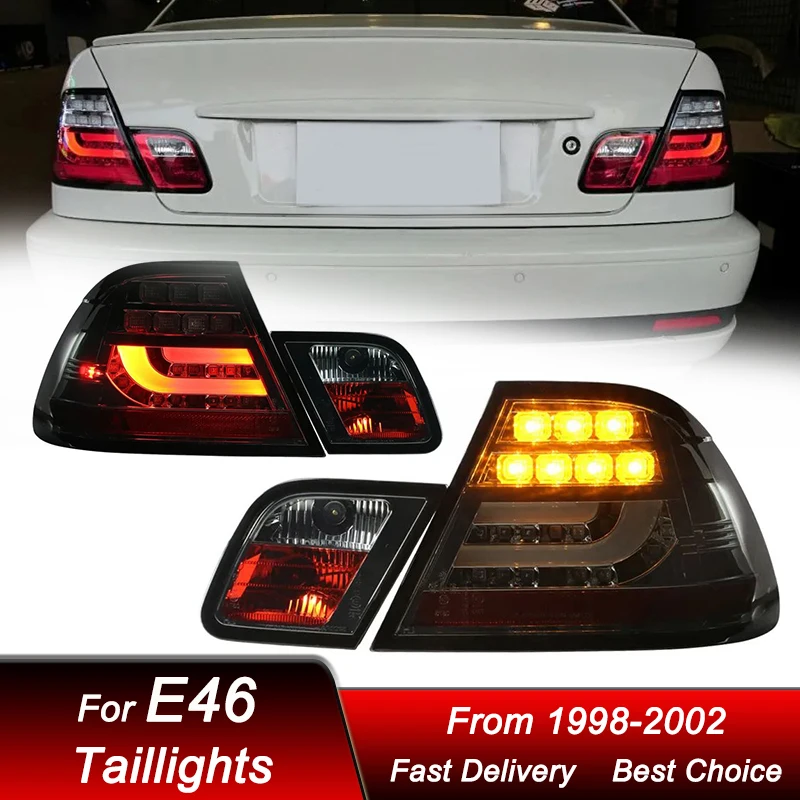 Car Tail Lights For BMW 3 series E46 2 doors Hatchback coupe 1998-2002 new style LED Dynamic Turn Signal Light TailLamp Assembly