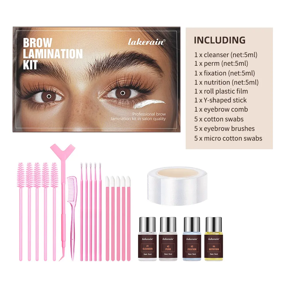 Semi-permanent Brow Lift Perming Brow Lamination Kit Professional With Cling Film Nutrition Keratin Perming Lotion For Home Use