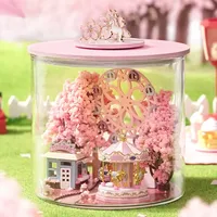 Magic Dollhouse With Furniture Sakura Villa DIY Casa Wooden Doll House Miniature Building Kit for Girls Handmade Birthday Gifts