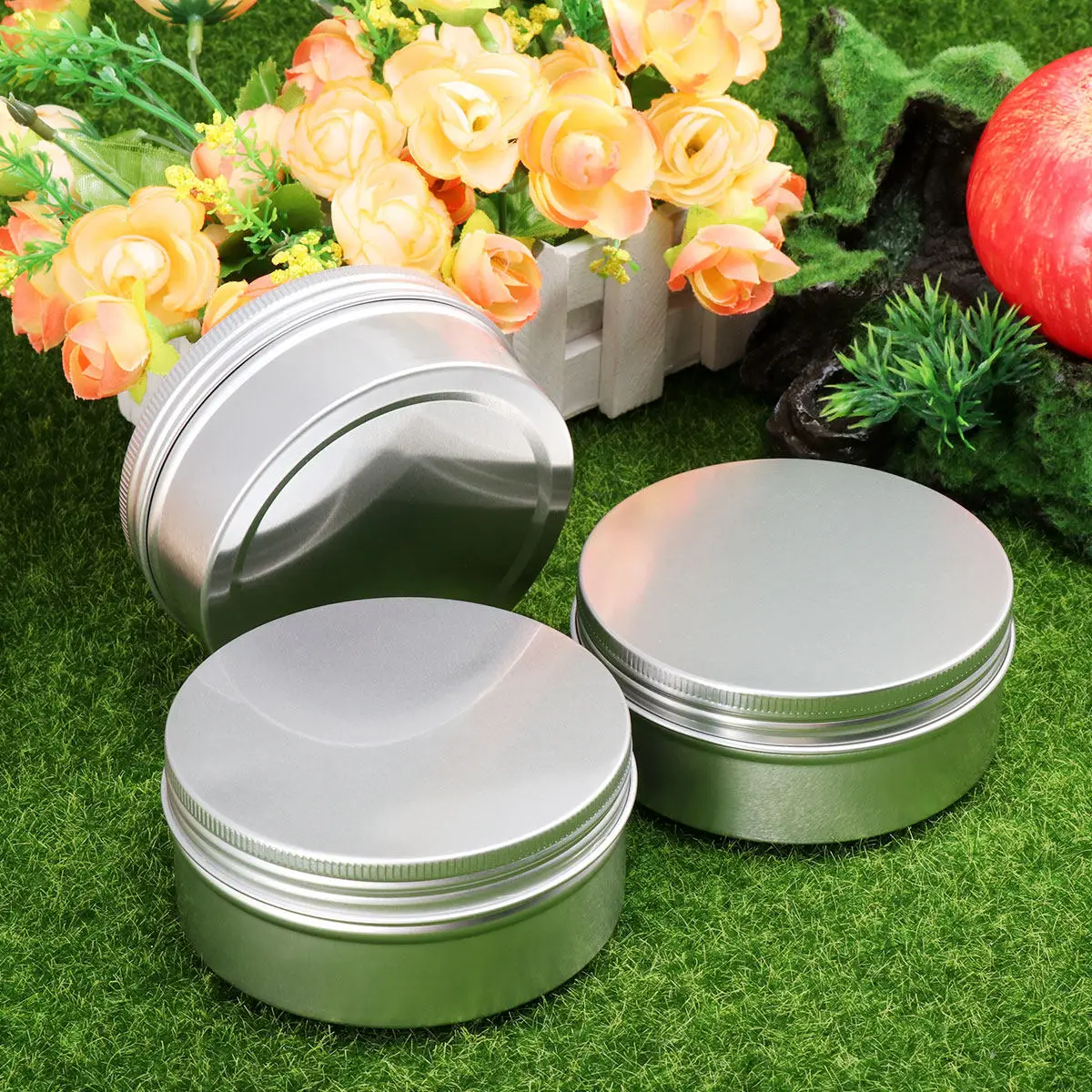 10Pcs Threaded Aluminium Tin Containers Reusable Round Screw Top Bottles for Oil Wax Essential Oils Cream