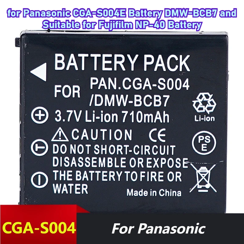 

2PCS 3.7V 710mAh Camera Batteries for Panasonic CGA-S004E Battery DMW-BCB7 for Fujifilm NP-40 Battery