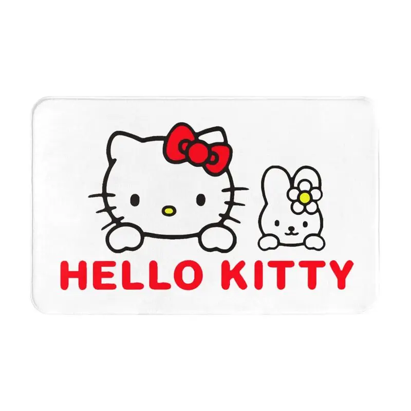 Custom Cartoon Anime Hello Kitty Doormat Mat Anti-Slip Kitchen Bathroom Garden Rug Carpet 40*60cm