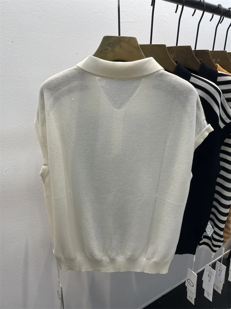 Été nouveau grande taille femmes Ne épissure couleur glace soie ort Sve t-shirt bouton Faionable réduction de l'âge Svel...