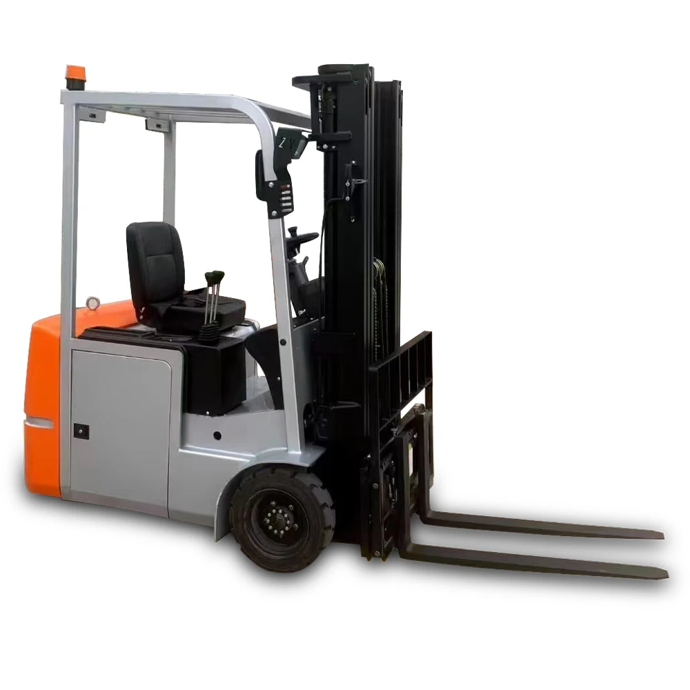 for Warehouse forklift 1ton 1.5 ton 3 wheel electric fork lift truck with AC motor battery