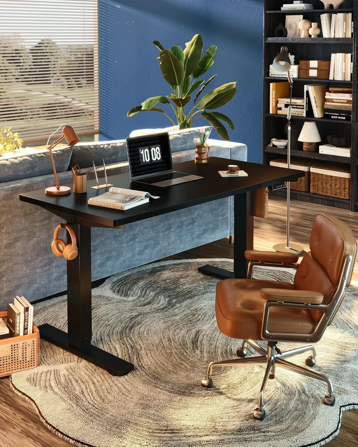 Electric Standing Desk Adjustable 4 Memory Presets 176 LBS Stable Quiet Seamless Home Office 48x24