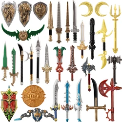Medieval Figure Weapons Accessories Kits Building Blocks King Sword Lion King Shield Trident Battle Double-edged Axe Brick Toy