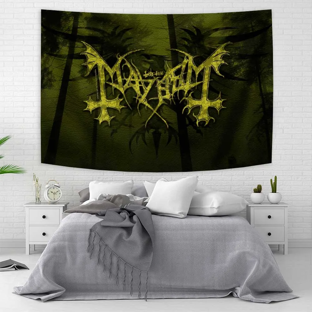 90×150cm Mayhems Norwegian Singer Background Tapestry Black Metal Euronymous Hellhammer Watain Women Men Flag Banner