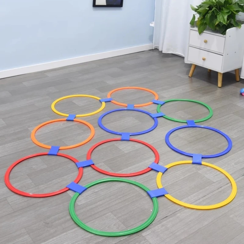 

Sensory Training Equipment Outdoor Fun Game Hopscotch Jump To The Grid Children Jumping Ring Kindergarten Teaching Aid Sport Toy