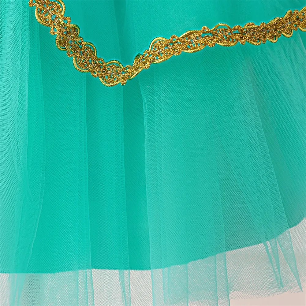 Baby Girls Jasmine Fashion Dress Girl Cosplay Dresses Kids Summer Evening Prom Gown Tutu Clothes Toddler 1st Birthday Costumes