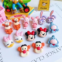 Kawaii Cartoon Animais Flat Back Resina Scrapbooking, Hairpin Jóias DIY, Artesanato Decoração, Novo, 10 Pcs