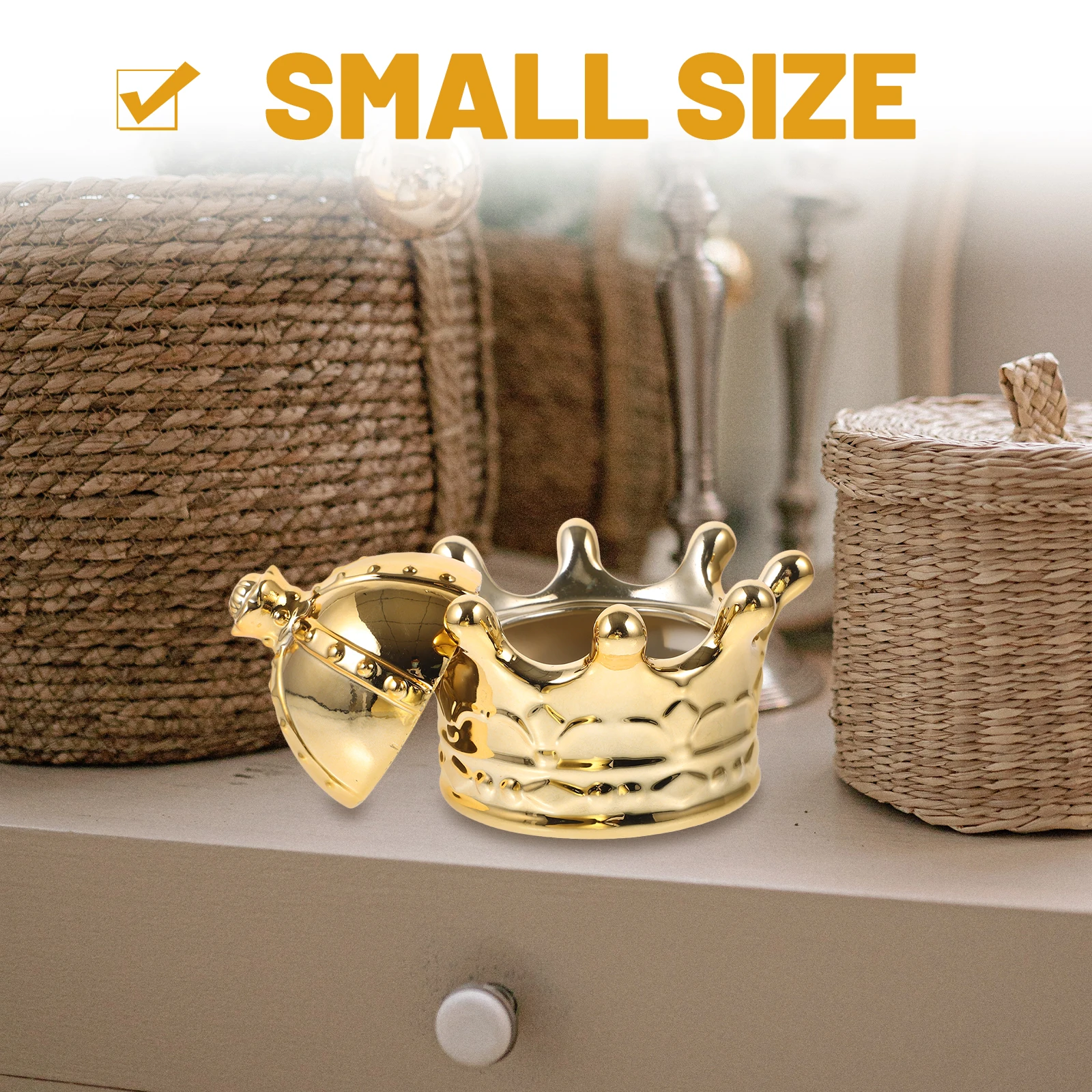 

Jewelry Box Wedding Decor Case Small Trinket Storage Holder Ceramic Organizer with Cover