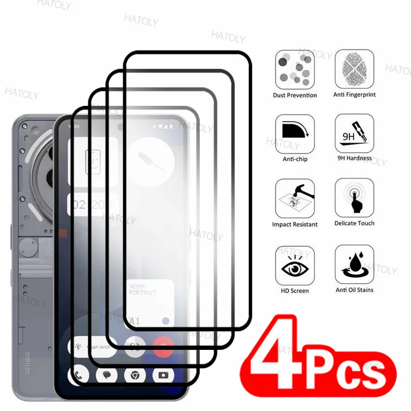 2/4PCS Tempered Glass For Nothing Phone 3a Pro Screen Protector Nothing Phone 3a Pro Full Glue Phone Film NothingPhone 3a Pro