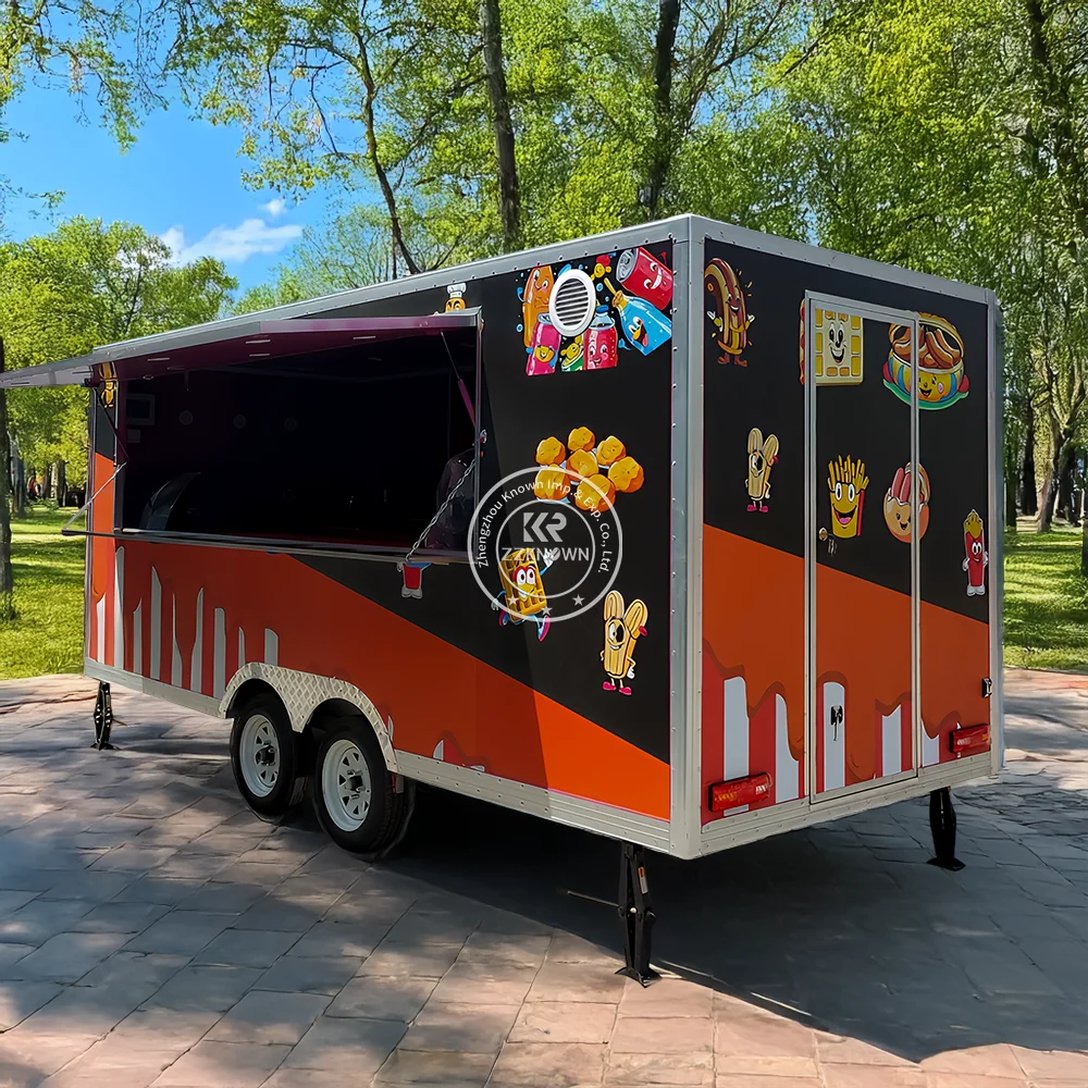 

NEW Customized Stainless Steel Fast Food Truck Hot Dog Pizza Coffee Ice Cream Mobile Food Trailer for Sale
