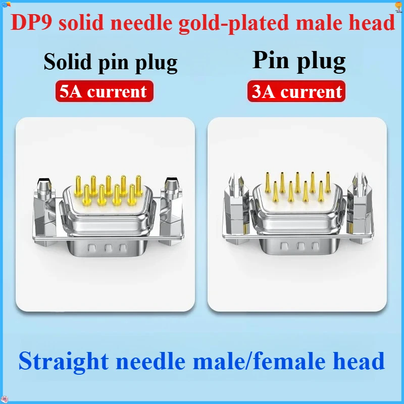 2Pcs/lot DP9 9 Pin Male/Female Straight Pin DB9 D-sub PCB Mount RS232 Serial Port Connector COM Port Socket With Screw Nuts