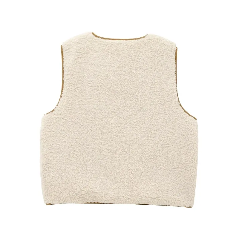 معطف الشتاء الإناث سترات بلا أكمام امرأة الخريف ملابس خارجية البيج الدانتيل متابعة س الرقبة سترات جديدة مبطن سترات المرأة سترة دافئة